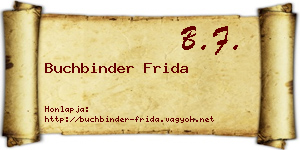 Buchbinder Frida névjegykártya